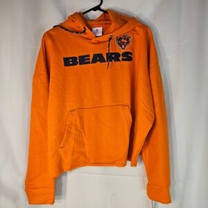 NFL Apparel Chicago‎ Bears Cropped Hoodie Pullover Sweatshirt Orange